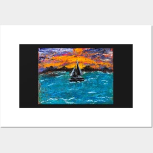 Sailing at Sunset Posters and Art